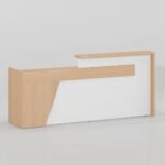 Streamline 1600m and 2000m and 2400 White and oak reception counter