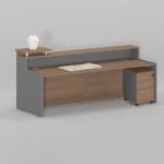 Trio 2 Reception Counter Walnut/Grey