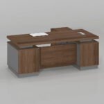 Executive Desk 2000mm x 1800mm x 722mm -  Walnut Finish