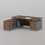 Executive Desk 2000mm x 1800mm x 722mm -  Walnut Finish