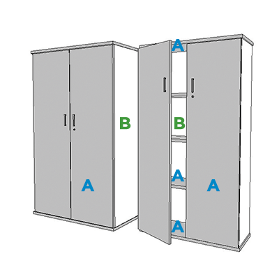 3/4/5 tier 2 - door Bookcase lockable (16MM) manufacturing 10/12 working days - Office Furniture Warehouse ZA