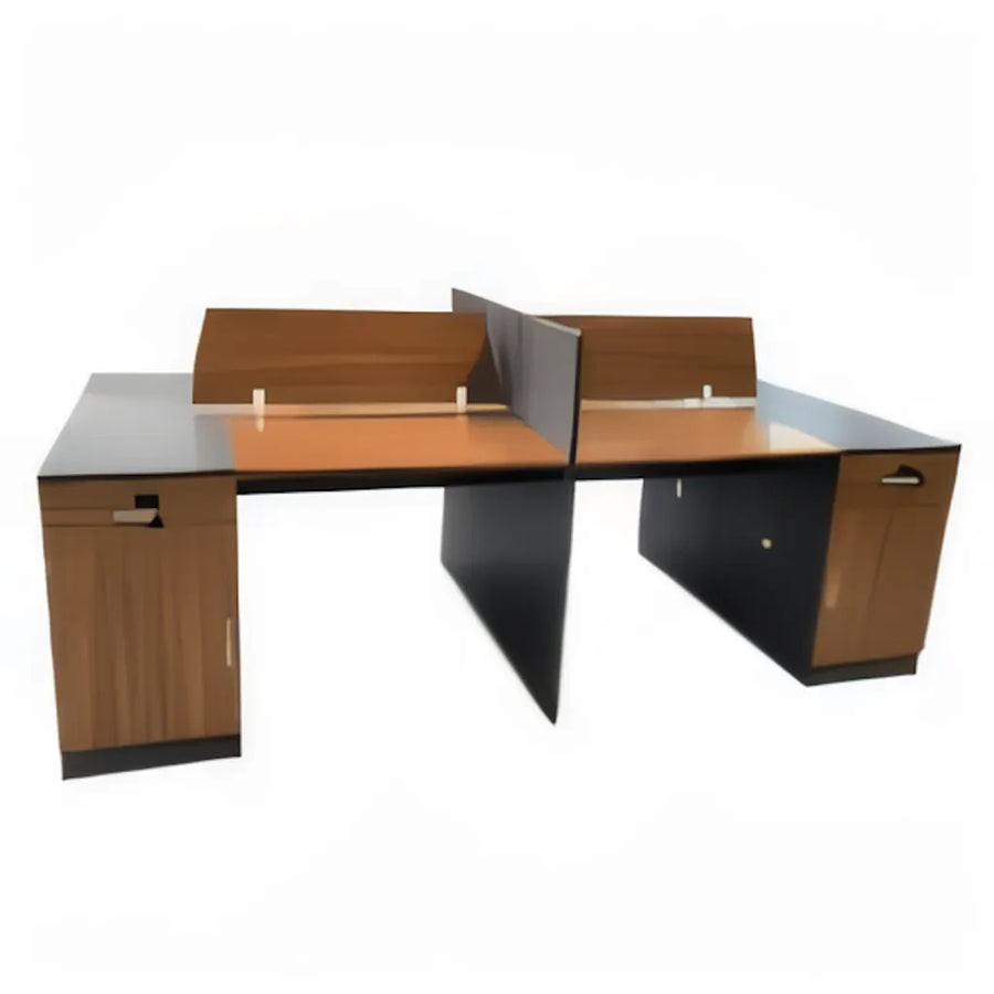 4-Way  Cluster incl Desk height Pedestals and privecy panels