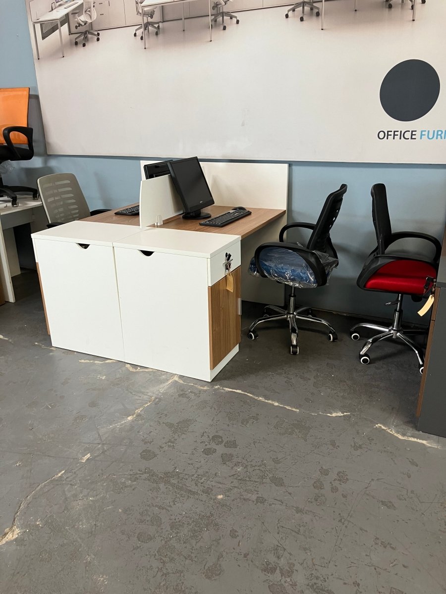 4 - way cluster 2400x1200 inc pedestals and screens - Office Furniture Warehouse ZA