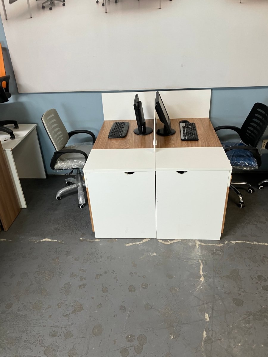 4 - way cluster 2400x1200 inc pedestals and screens - Office Furniture Warehouse ZA