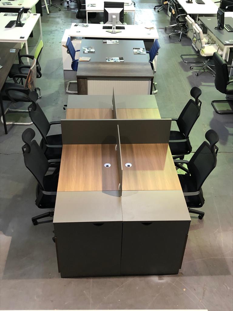 4 - Way Clusters inc Pedestals and Dividing Screens - Office Furniture Warehouse ZA