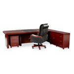 mahogany Presidents 2800 L-Shaped Executive Desk