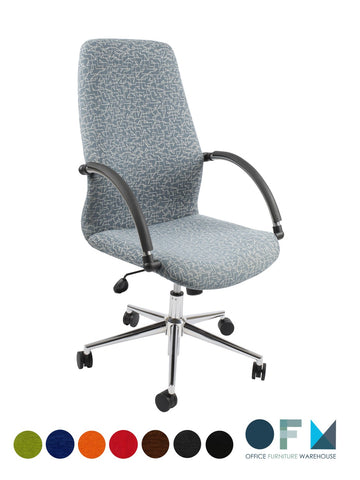 Serene Chrome High Back Office Chair