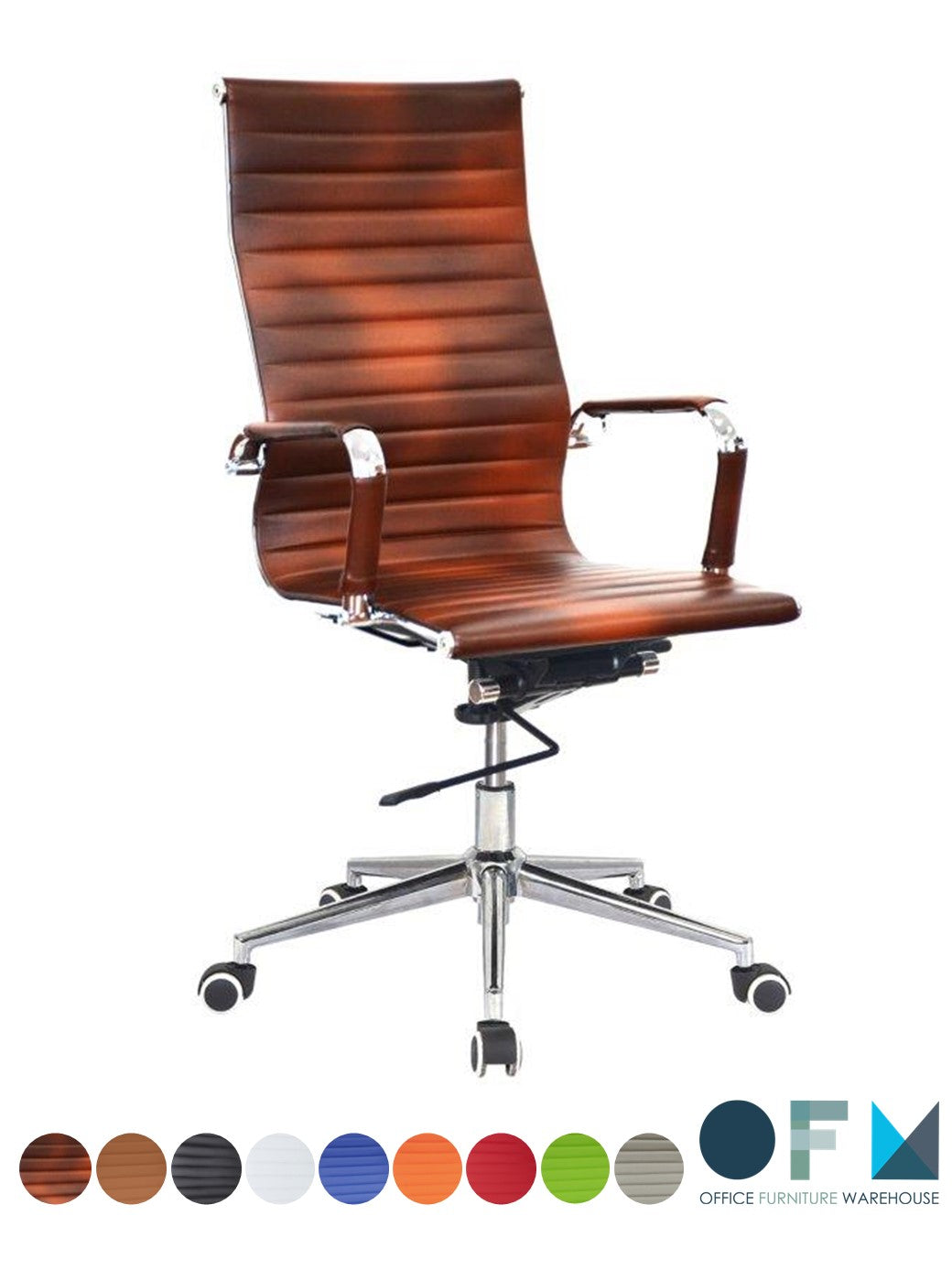 Classic Eames Pleather High Back Chair