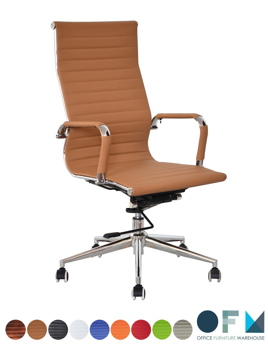 Classic Eames Pleather High Back Chair