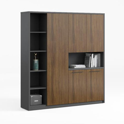 Bookcase 1800x400x2000 ebony wall unit - Office Furniture Warehouse ZA