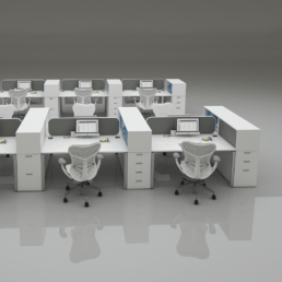 Evolution dual desk with multi storage cluster system 10/12 working days manufacturing - Office Furniture Warehouse ZA