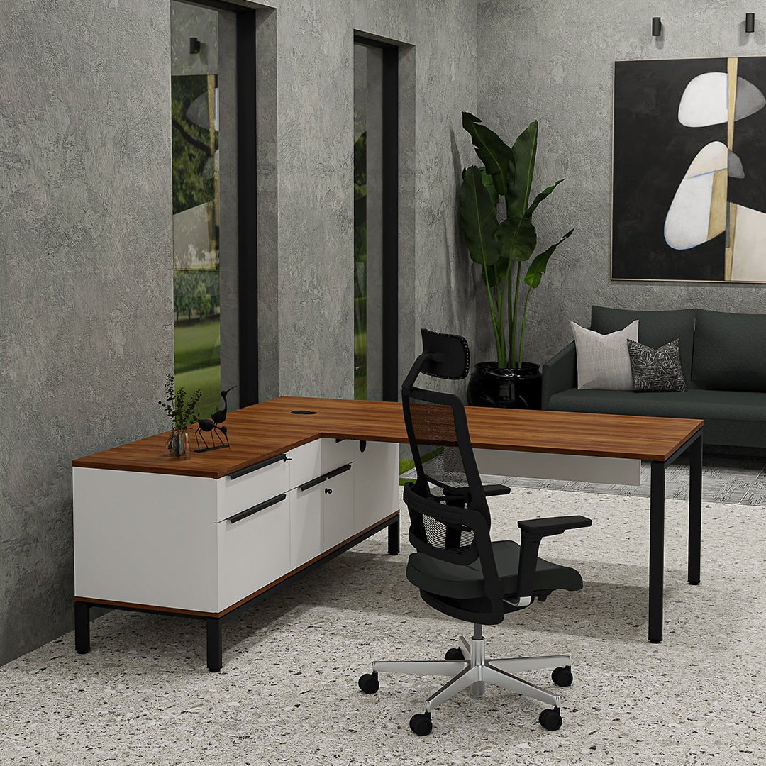 Evolution L - shape Desk 10/12 working days manufacturing. - Office Furniture Warehouse ZA