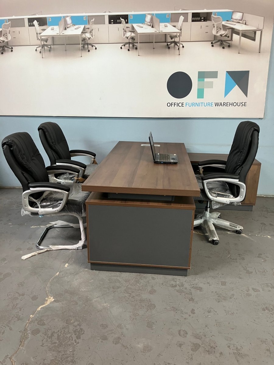 Executive desk Deep walnut Finish available stock. - Office Furniture Warehouse ZA