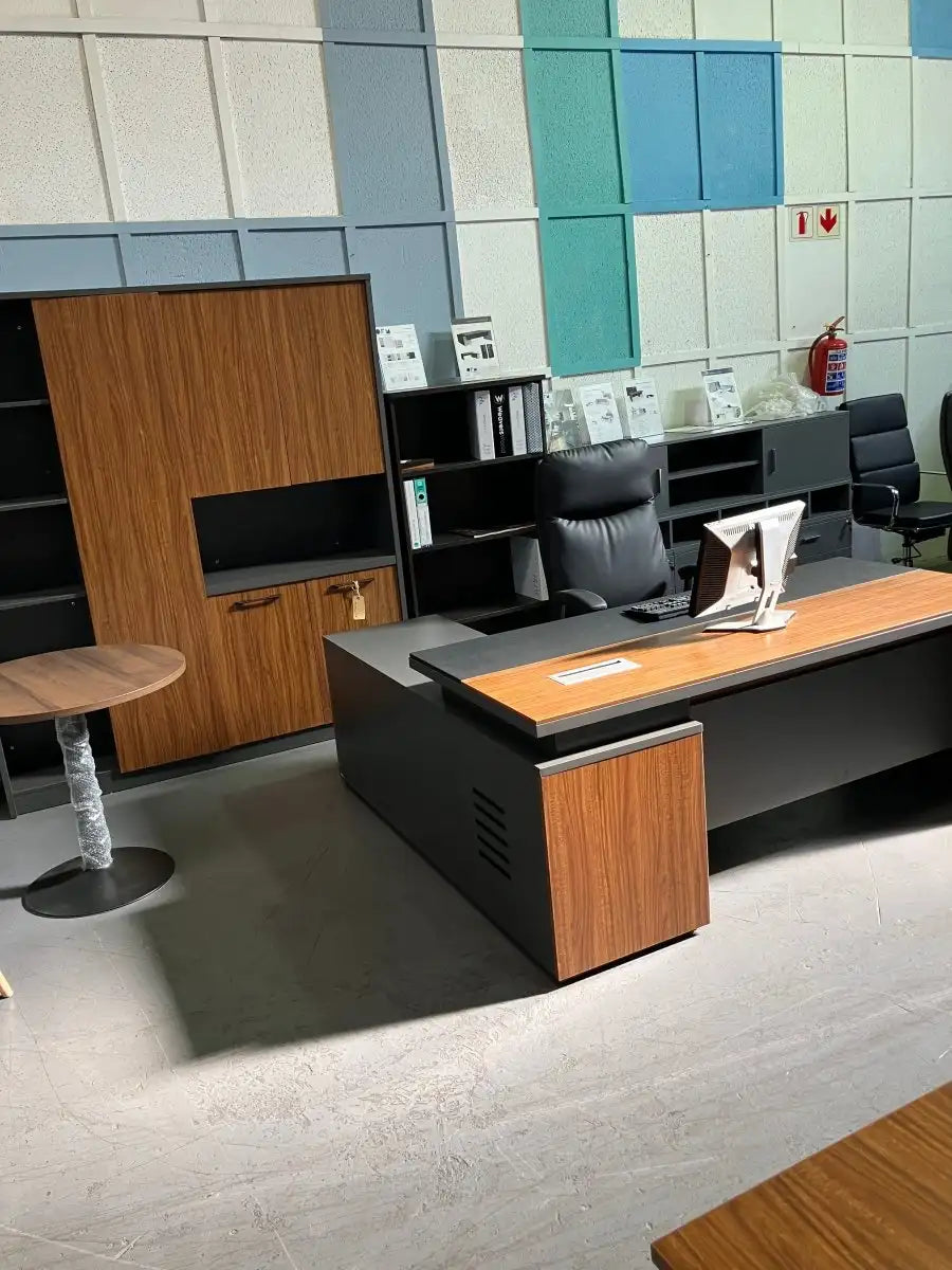 Executive Desk/Credenza L-Shaped 1825x1750- Ebony