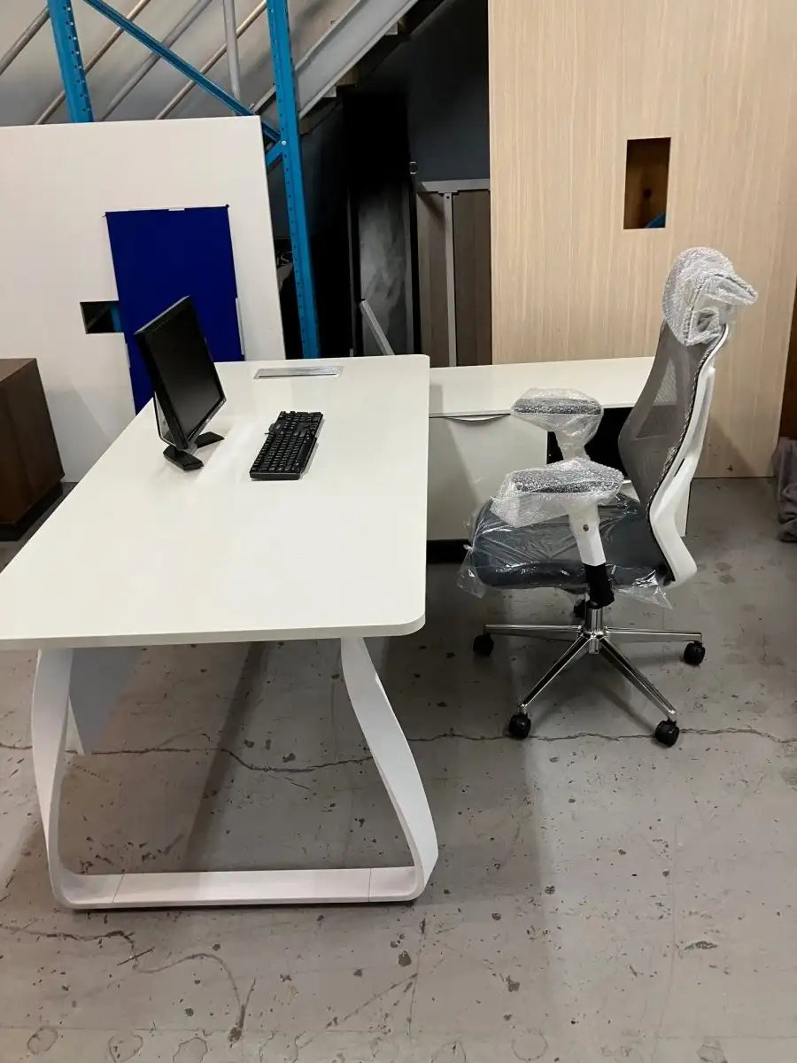 Executive High Gloss L-Shaped Desk