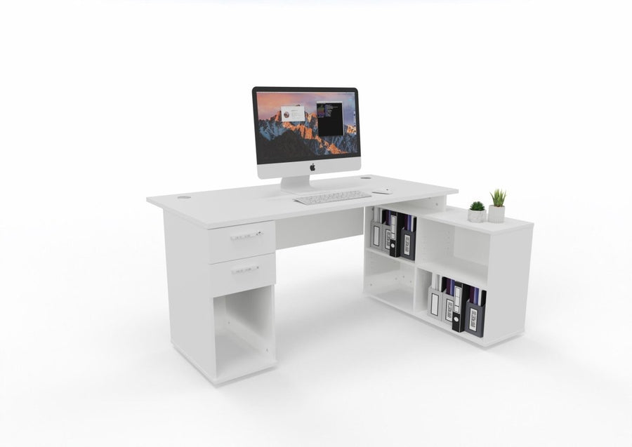 Platinum Mini L - Combo Desk Universal 1500x1200 manufactured 10/12 working days - Office Furniture Warehouse ZA