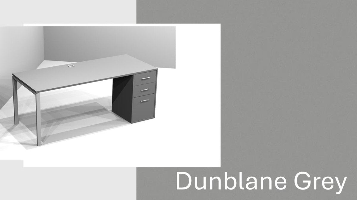 Quad Single Freestanding Desk with Desk Height Pedestal - Solid Colours - Office Furniture Warehouse ZA