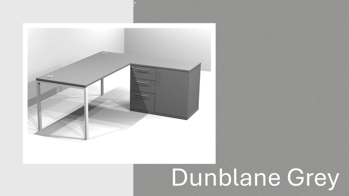 Quad Single Freestanding Desk with Hinge Door Pedenza - Solid Colours - Office Furniture Warehouse ZA