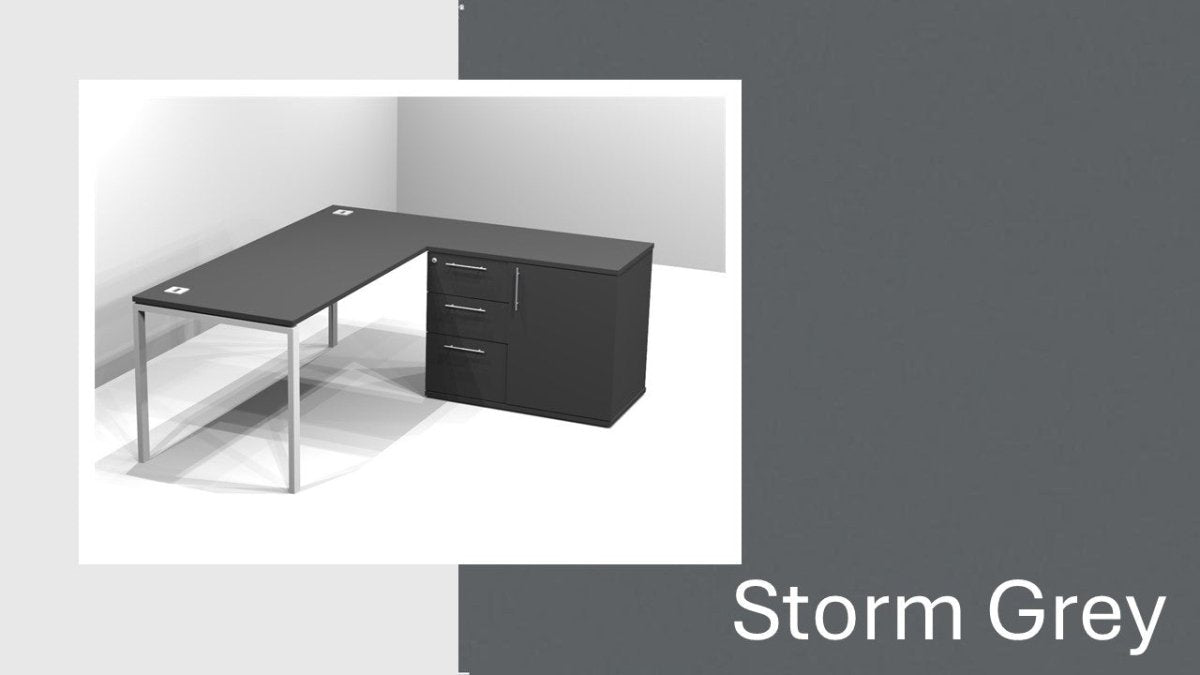 Quad Single Freestanding Desk with Hinge Door Pedenza - Solid Colours - Office Furniture Warehouse ZA