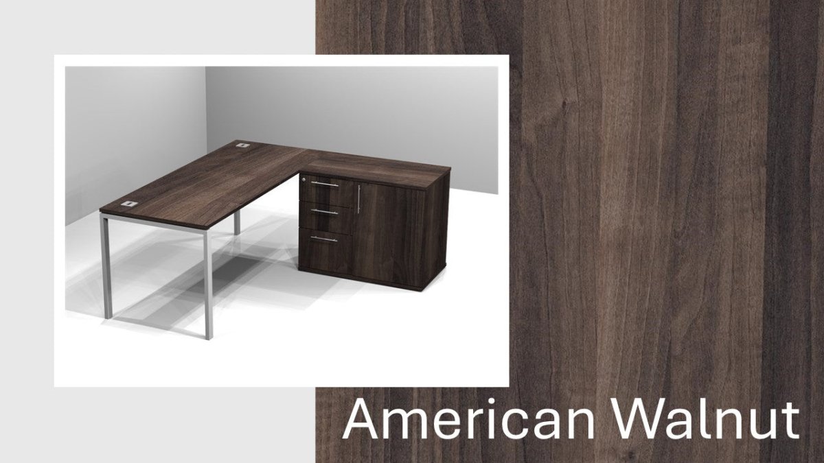 Quad Single Freestanding Desk with Hinge Door Pedenza - Woodgrains - Office Furniture Warehouse ZA