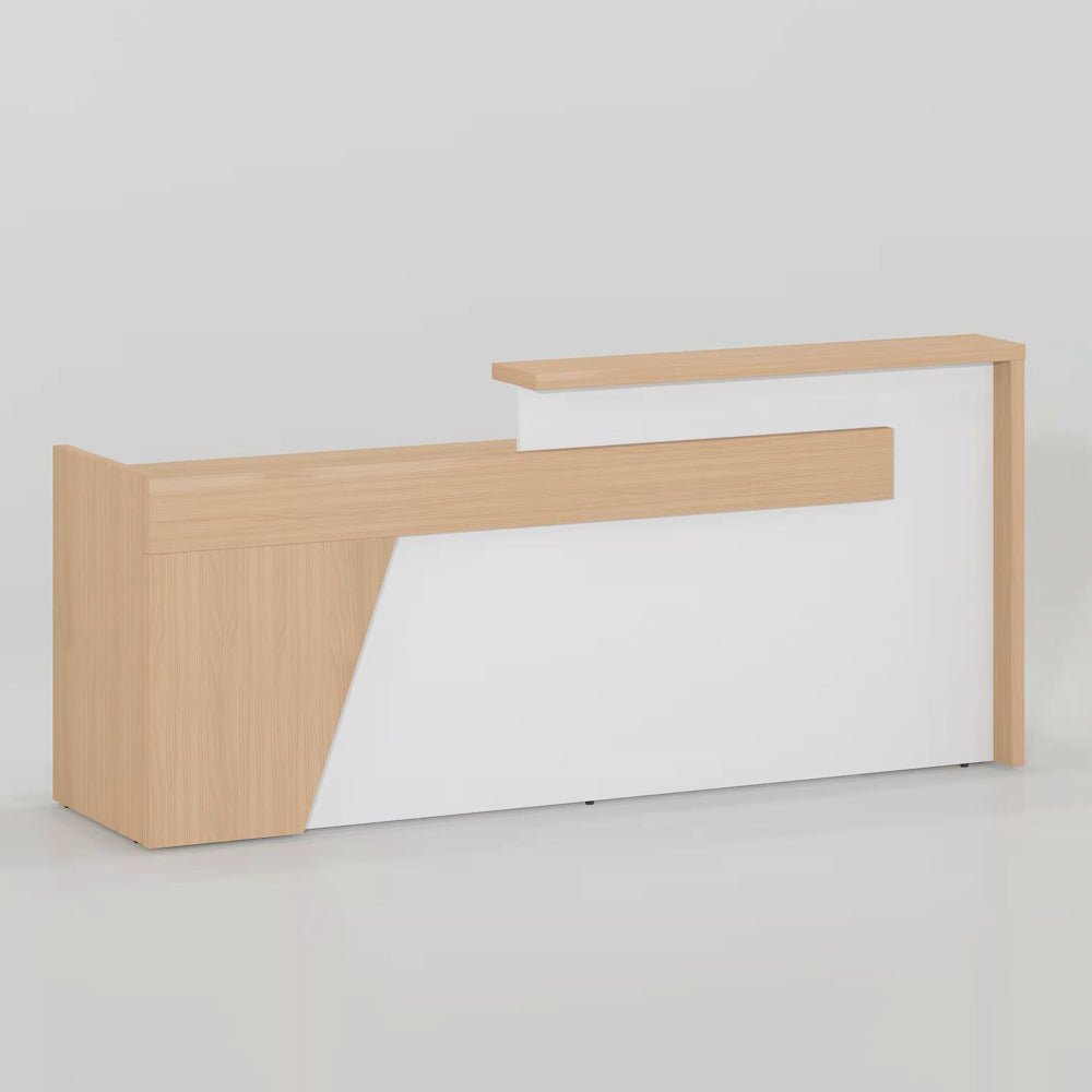 Reception Counter 1.6/2m/2.4 Oak/White inc mobile pedestal available stock. - Office Furniture Warehouse ZA