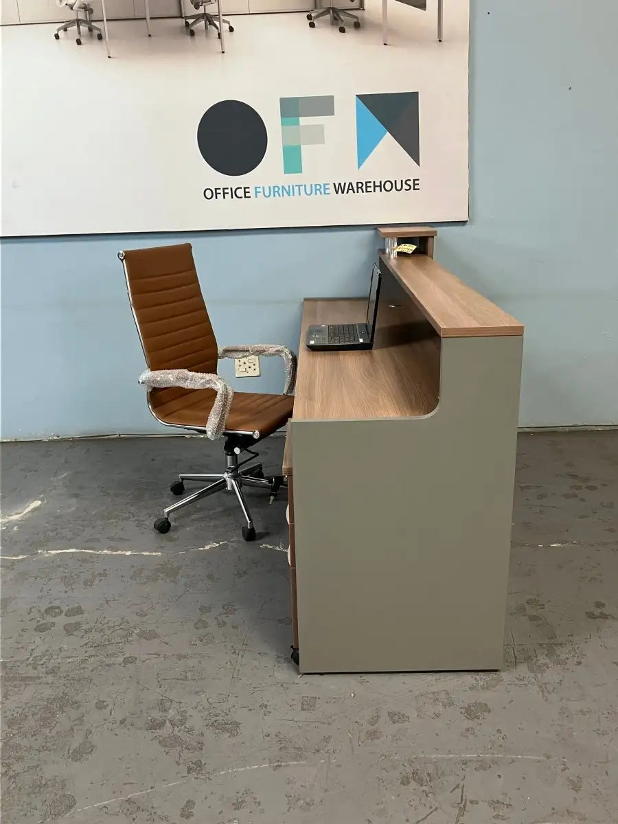 Reception Counter in Walnut/Grey